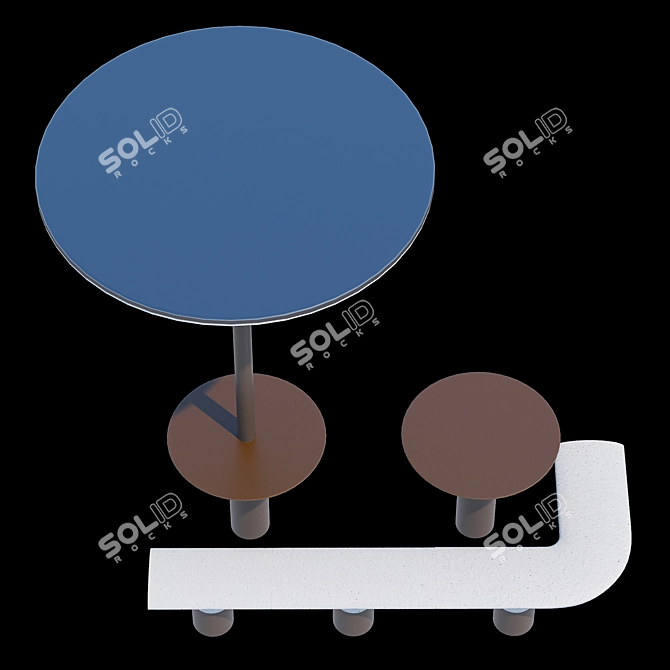 BAIA Outdoor Collection: Umbrella, Table, Seat 3D model image 3