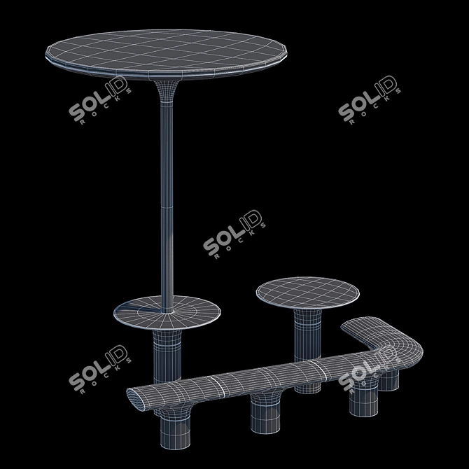 BAIA Outdoor Collection: Umbrella, Table, Seat 3D model image 6