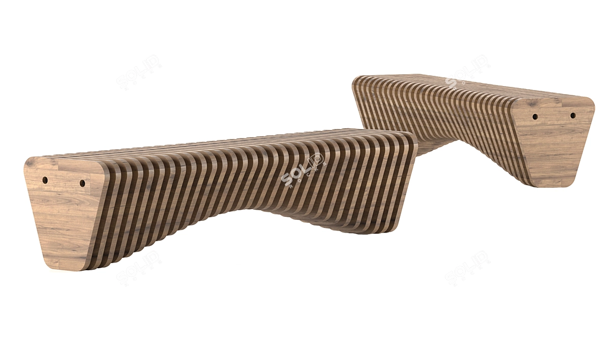 Elegant Parametric Bench 3D model image 1