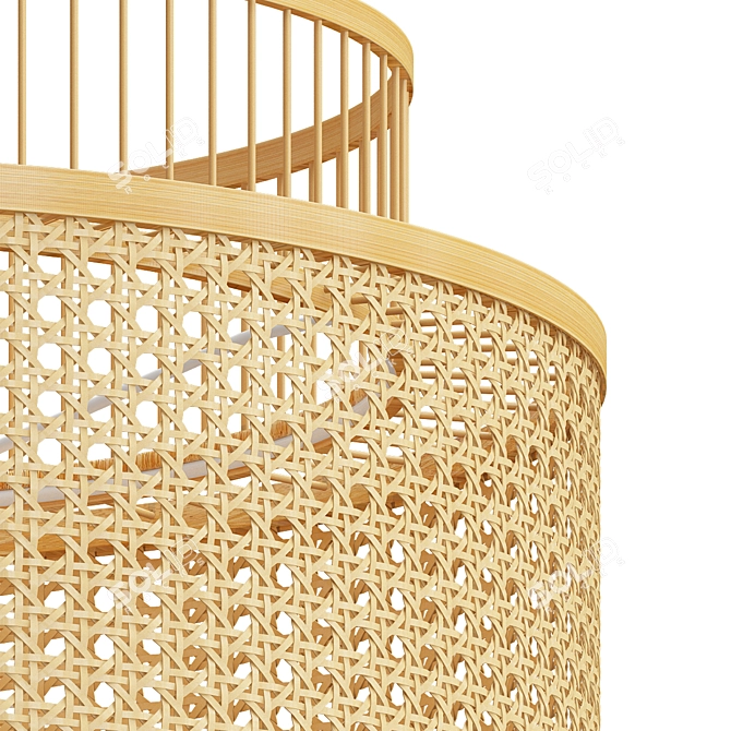 Bamboo Yen Pendant Light - 50cm Diameter 3D model image 2