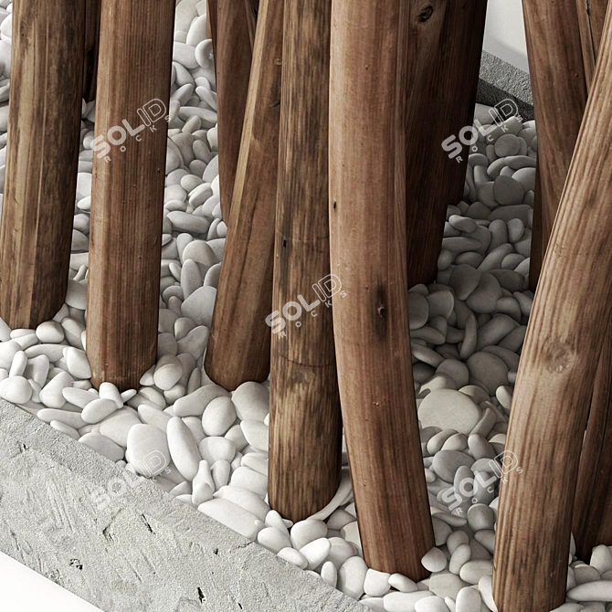 Hollow Pebble Branch Screen 3D model image 3