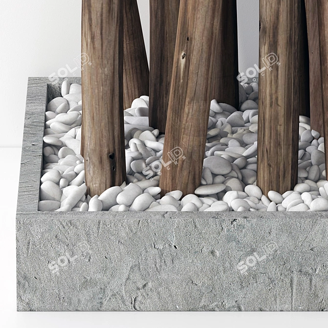 Hollow Pebble Branch Screen 3D model image 5