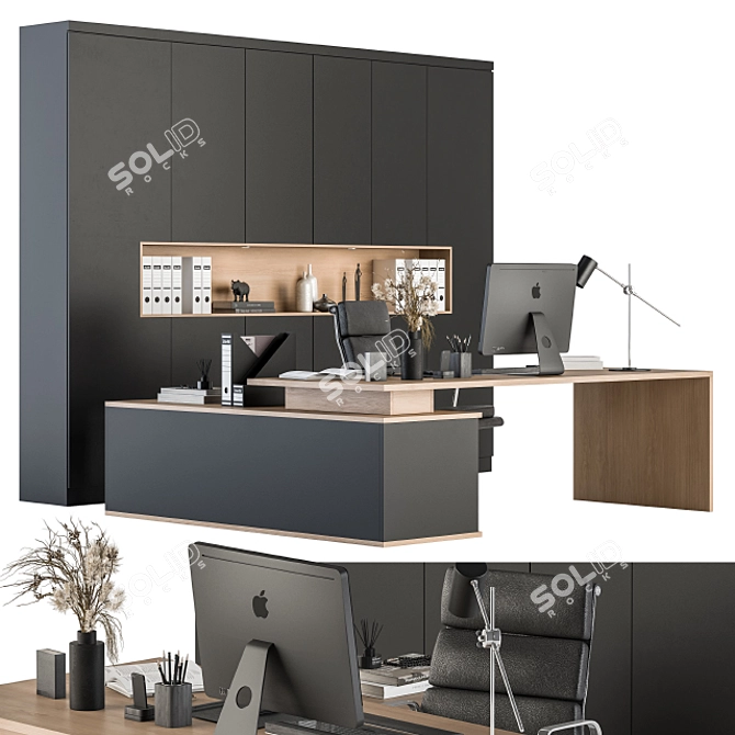 Executive Office Furniture Set 3D model image 2