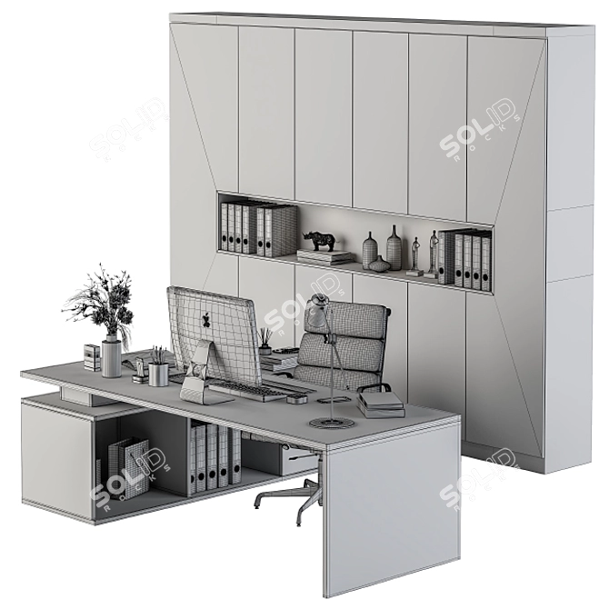 Executive Office Furniture Set 3D model image 5