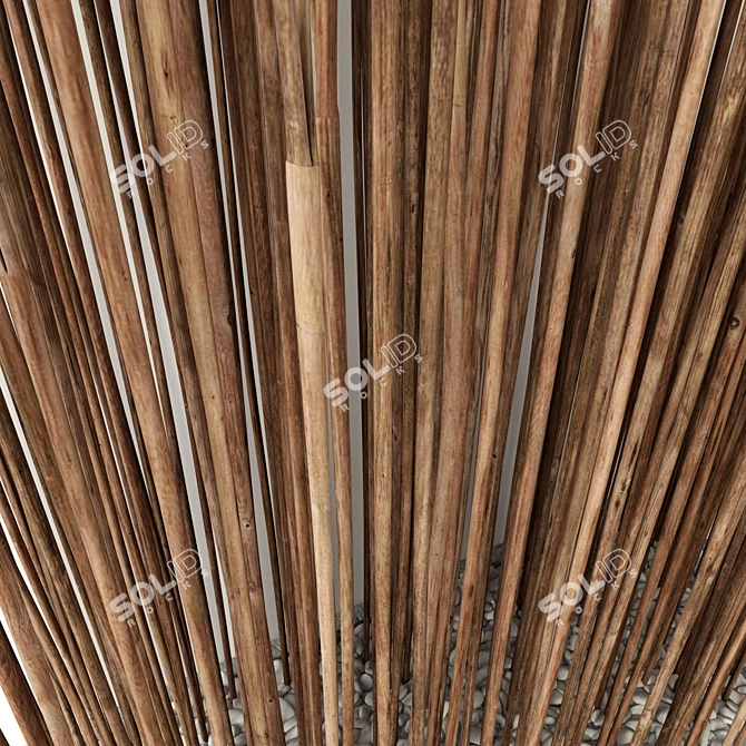 Natural Wood Branch Screen 3D model image 4