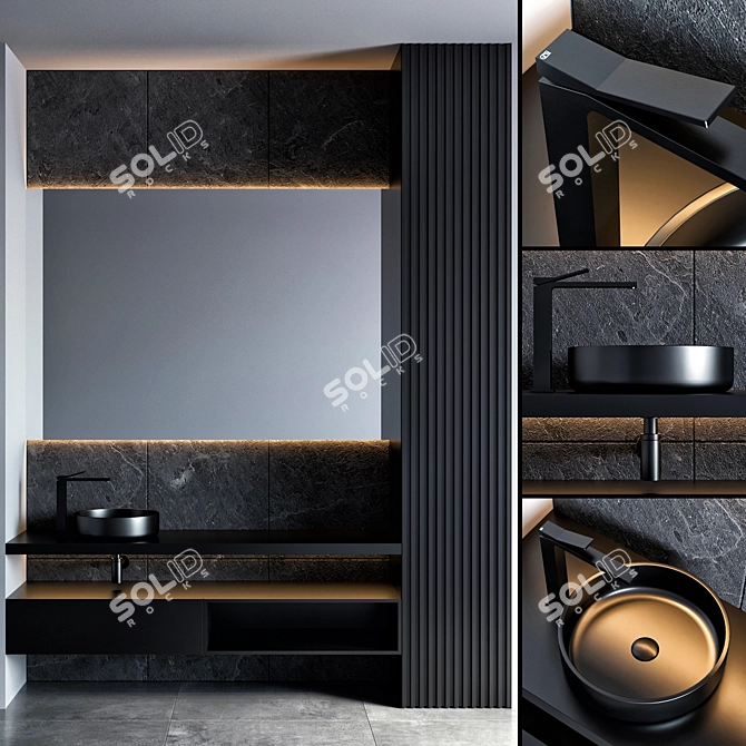 Gessi Rettangolo Faucet: Stylish Bathroom Furniture 3D model image 1