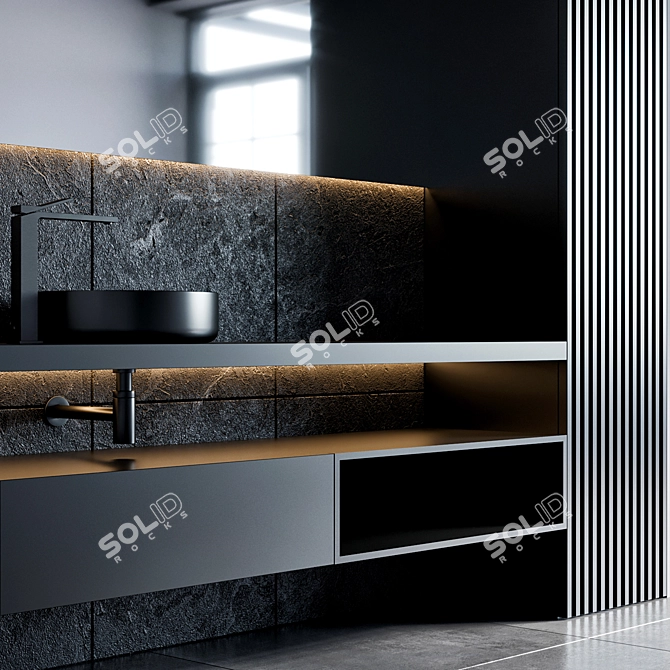 Gessi Rettangolo Faucet: Stylish Bathroom Furniture 3D model image 2