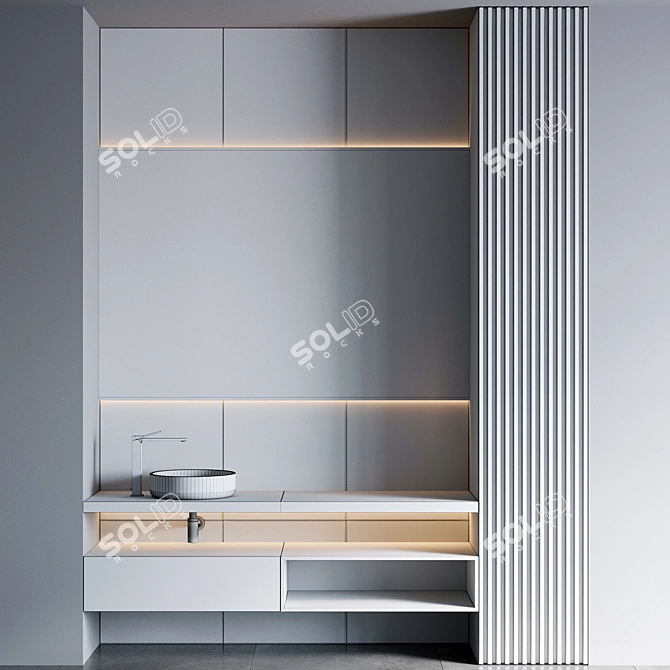 Gessi Rettangolo Faucet: Stylish Bathroom Furniture 3D model image 4