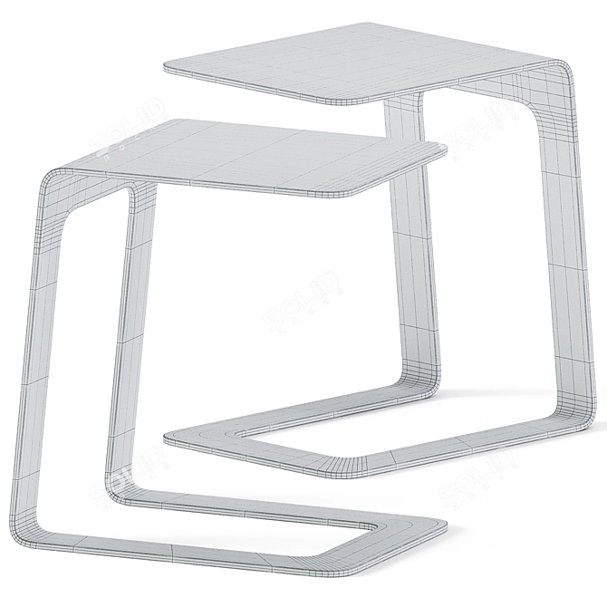 Sleek Open 32 Side Table 3D model image 3