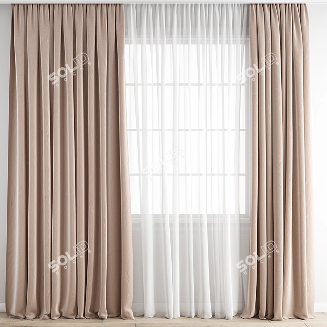 Polygonal Curtain Model: 3ds Max & Obj Archive 3D model image 1