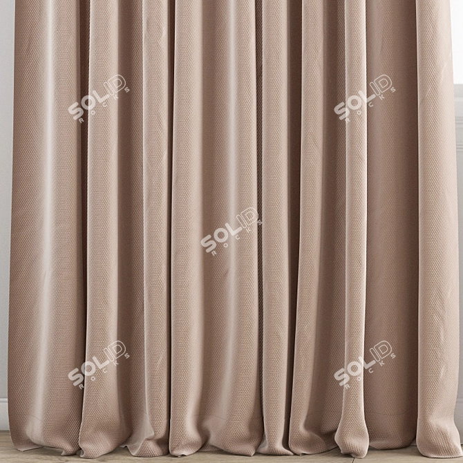 Polygonal Curtain Model: 3ds Max & Obj Archive 3D model image 2