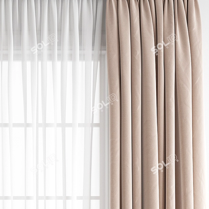 Polygonal Curtain Model: 3ds Max & Obj Archive 3D model image 3