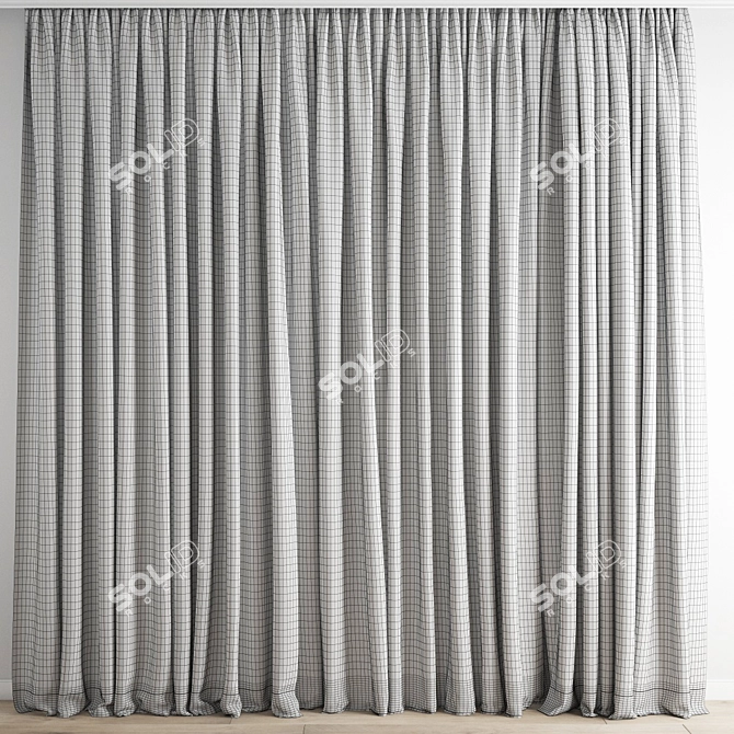 Polygonal Curtain Model: 3ds Max & Obj Archive 3D model image 4