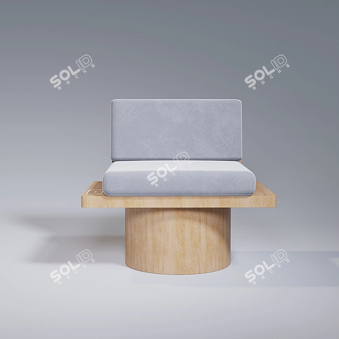 Wireless Charging Armchair 3D model image 1