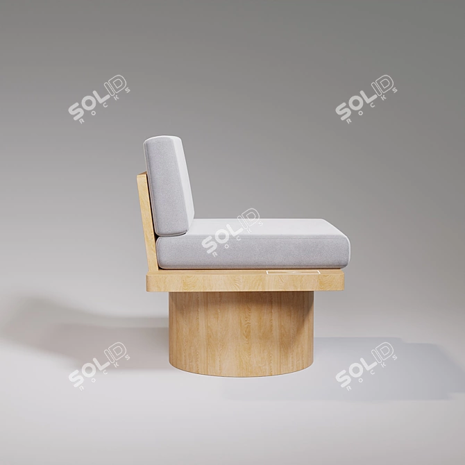 Wireless Charging Armchair 3D model image 2