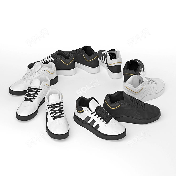 Sleek Sneakers in 3ds Max 3D model image 2