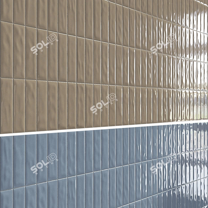 Vibrant Enamel Wall Tiles 3D model image 1