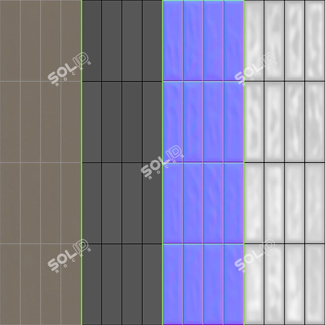 Vibrant Enamel Wall Tiles 3D model image 3