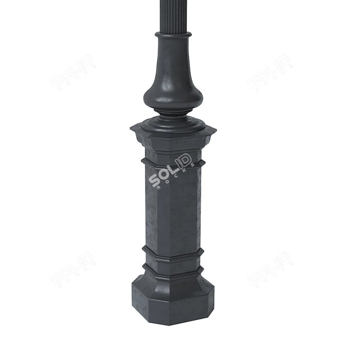 Elegant Street Light Support 3D model image 3