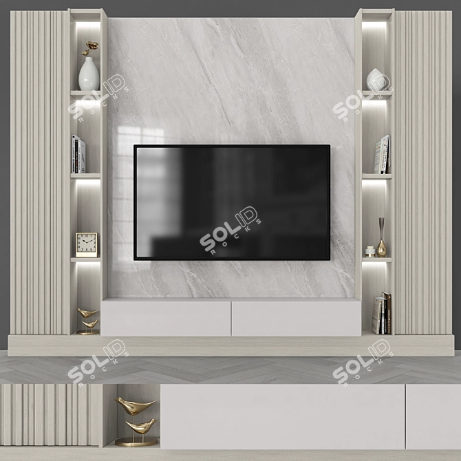 Sleek TV Wall Set - Modern Design 3D model image 1