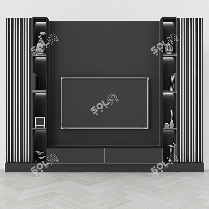 Sleek TV Wall Set - Modern Design 3D model image 4