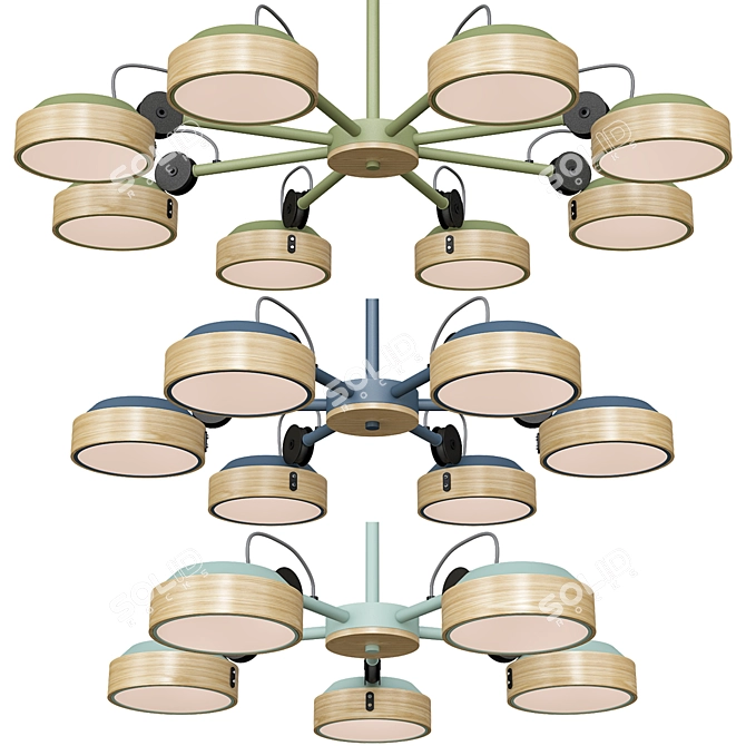 Anzazo Aviator: Beautiful Designer Chandelier 3D model image 1