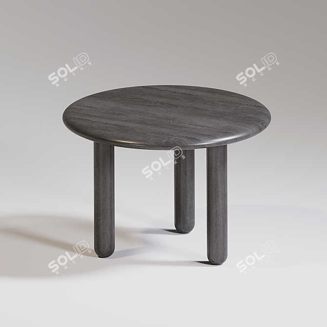 Exquisite Black Oak Coffee Table 3D model image 1