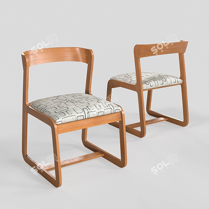 Vintage Italian Midcentury Chairs by Willy Rizzo 3D model image 1