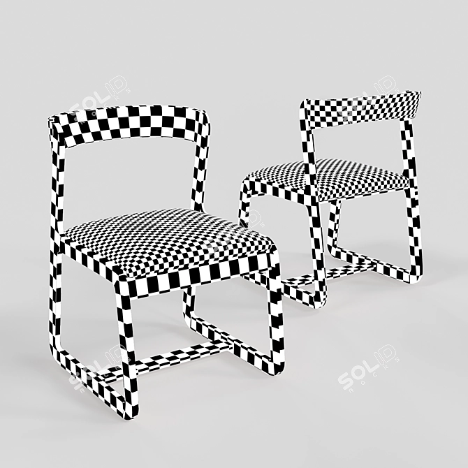 Vintage Italian Midcentury Chairs by Willy Rizzo 3D model image 4