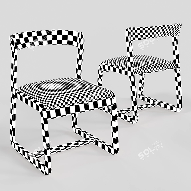 Vintage Italian Midcentury Chairs by Willy Rizzo 3D model image 11