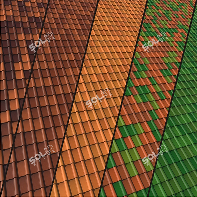 Seamless Roof Tile Texture 3D model image 2