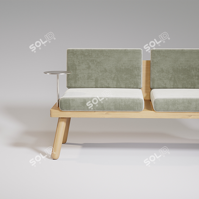 2-Seater Sofa with Side Tables 3D model image 2