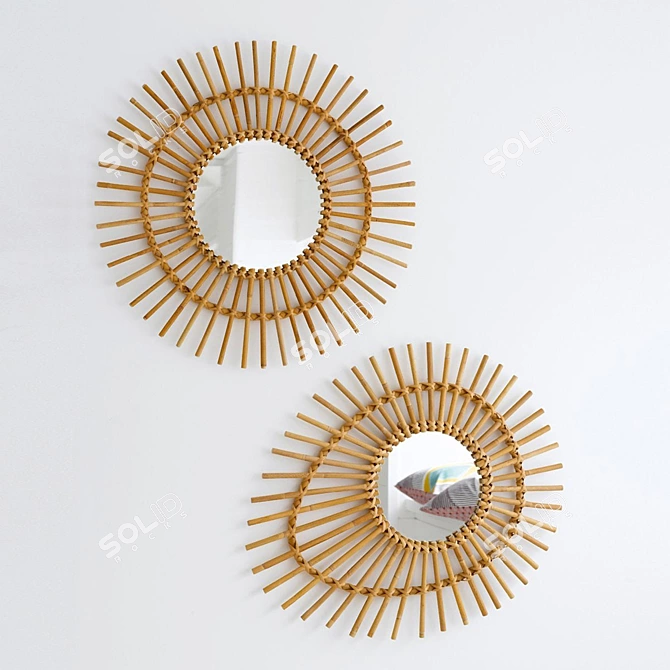 Vintage Nogu Eye Mirror - A Timeless Beauty 3D model image 5