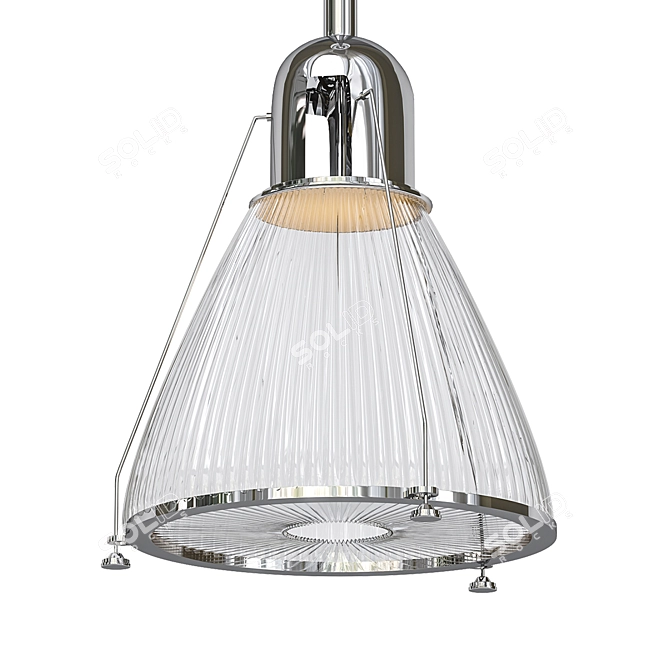 Sleek Satin Nickel Pendant 3D model image 1