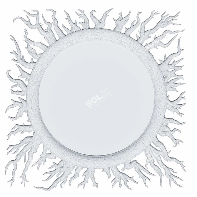Nature-Inspired Round Mirror 3D model image 2