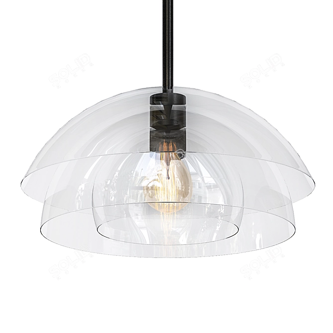 Elegant Lotus Pendant Light 3D model image 1