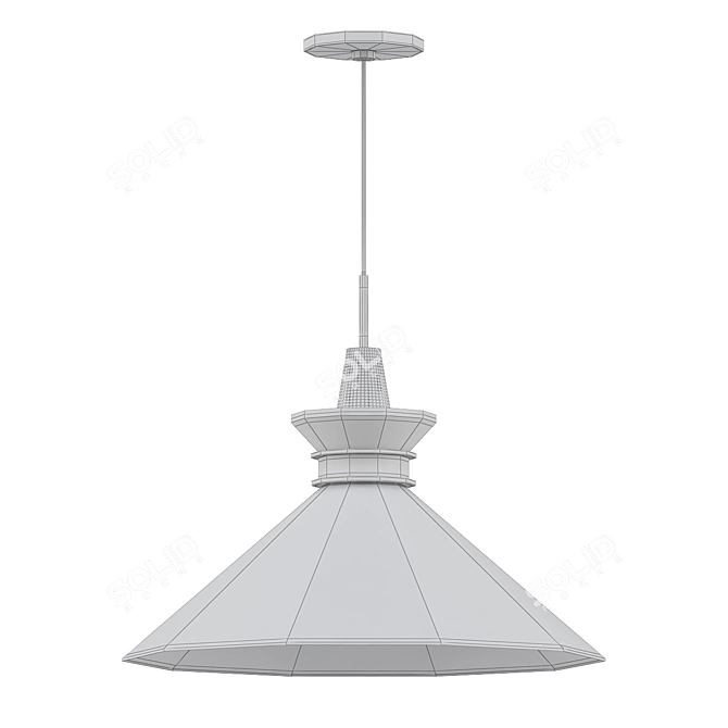 Elegant Halo Pendant Light 3D model image 2