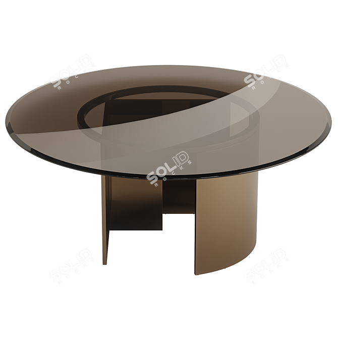 FENDI CONSTELLATION EFFE TABLE: Elegant Bronze Glass Design 3D model image 1