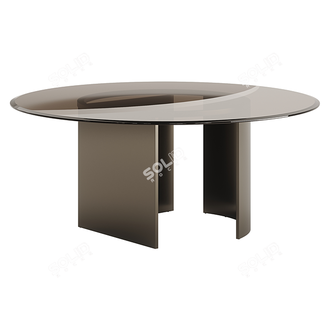 FENDI CONSTELLATION EFFE TABLE: Elegant Bronze Glass Design 3D model image 2