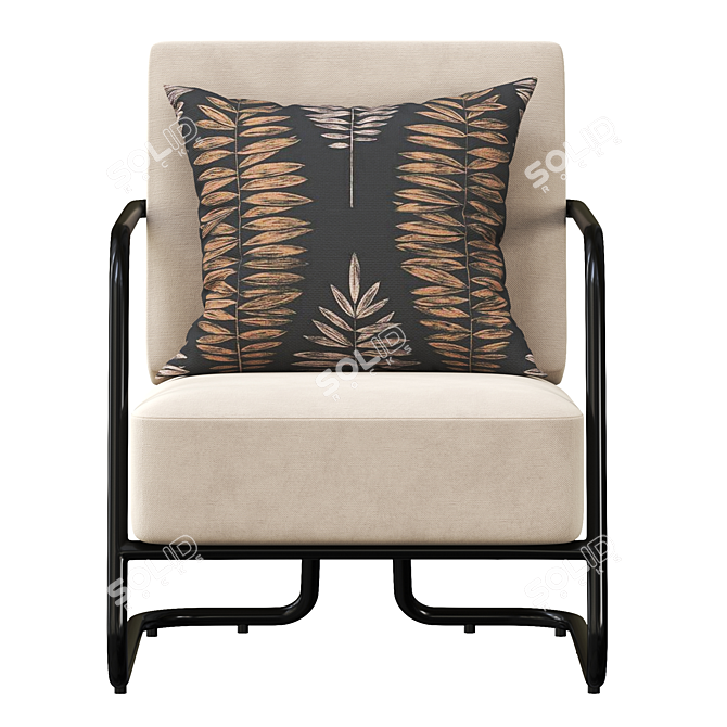 Stylish ITALINI Armchair STEFANIA 3D model image 2