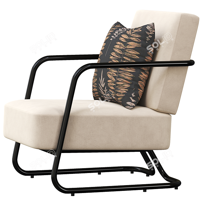 Stylish ITALINI Armchair STEFANIA 3D model image 3