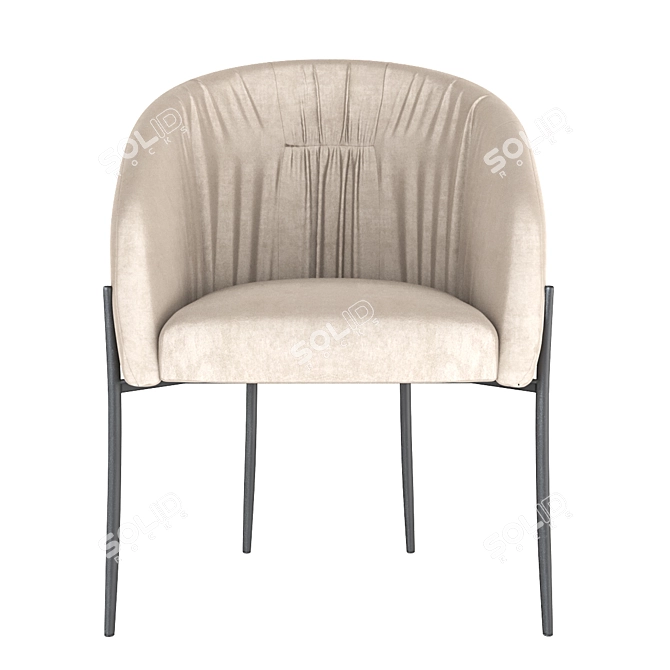 Velvet Chair in Light Beige | Garda Decor 3D model image 2