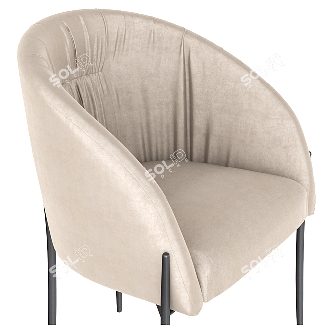 Velvet Chair in Light Beige | Garda Decor 3D model image 3