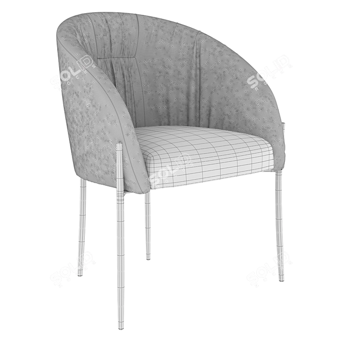 Velvet Chair in Light Beige | Garda Decor 3D model image 4