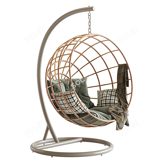 Rattan Hanging Armchair: Bosseda 3D model image 1