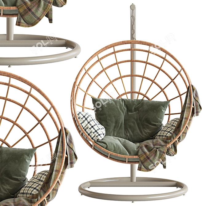 Rattan Hanging Armchair: Bosseda 3D model image 4