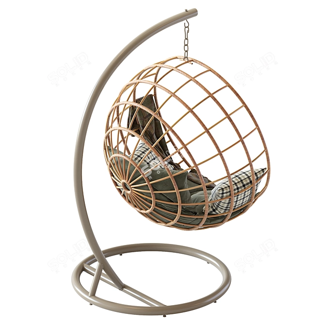 Rattan Hanging Armchair: Bosseda 3D model image 5