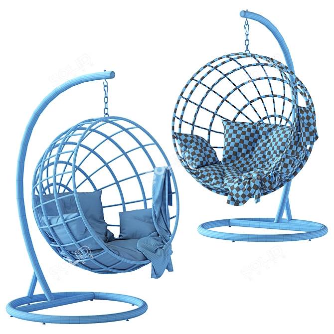 Rattan Hanging Armchair: Bosseda 3D model image 6