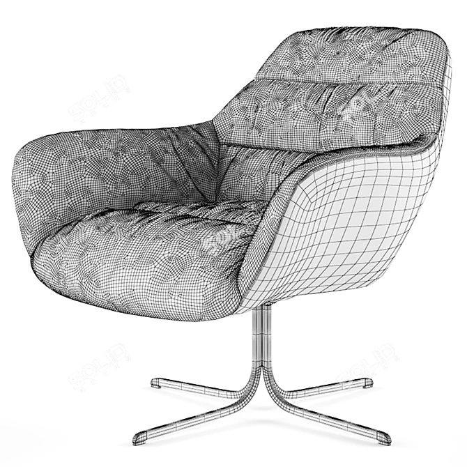 KARE Bristol Velvet Armchair - Swivel Design 3D model image 7