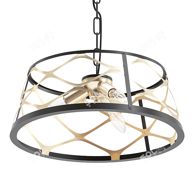 Sleek Wire Pendant Chandelier 3D model image 1